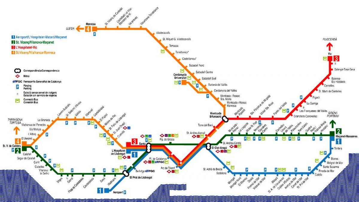 barcelona-Bahn-Karte, Flughafen