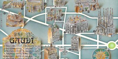 Gaudi Karte von barcelona