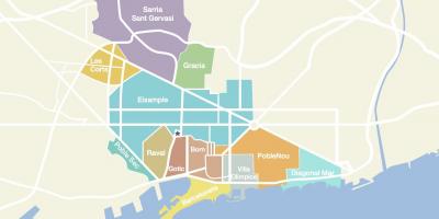 Karte von barcelona-Spanien Nachbarschaften