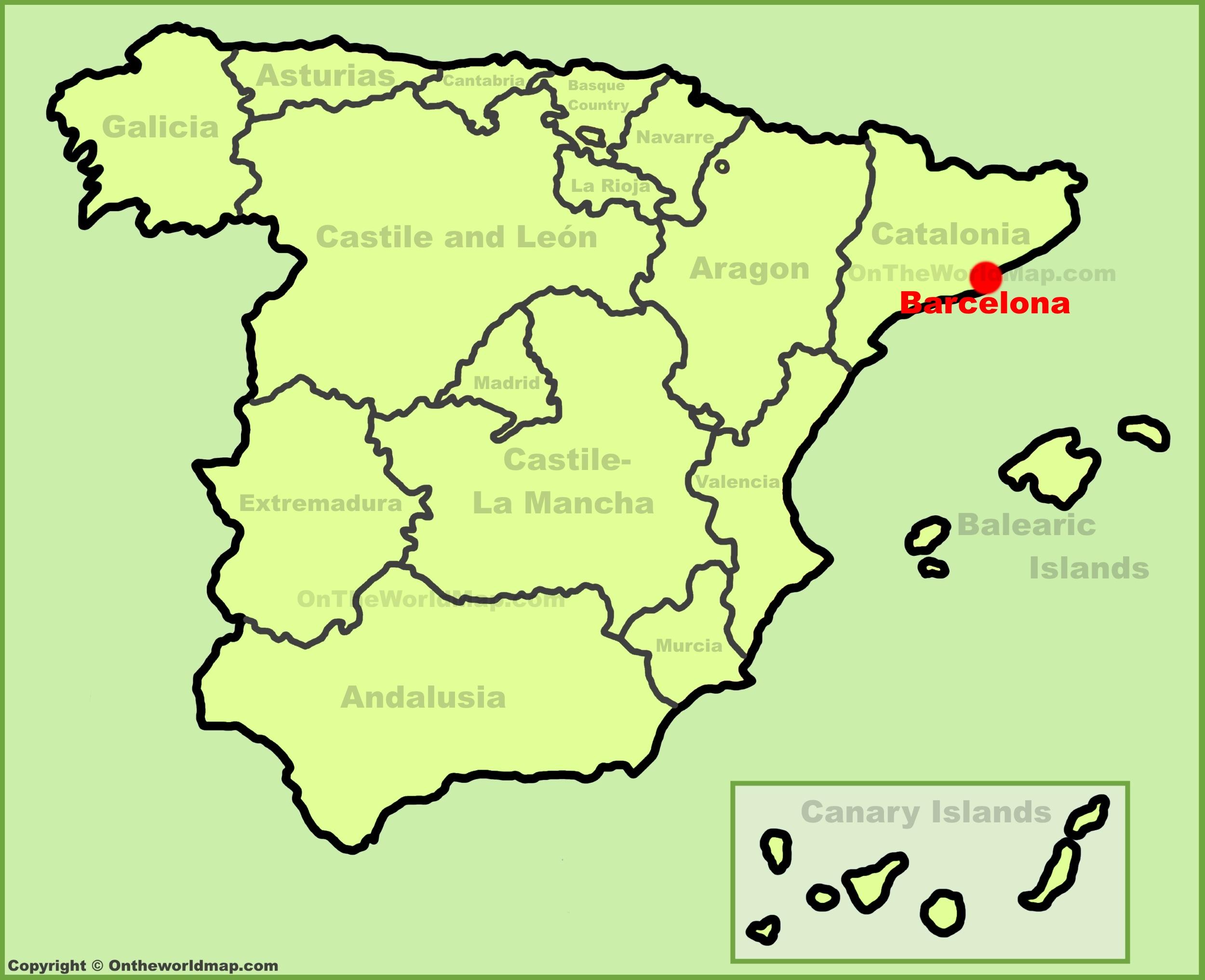 Barcelona Ort Karte Karte Von Barcelona Katalonien Spanien