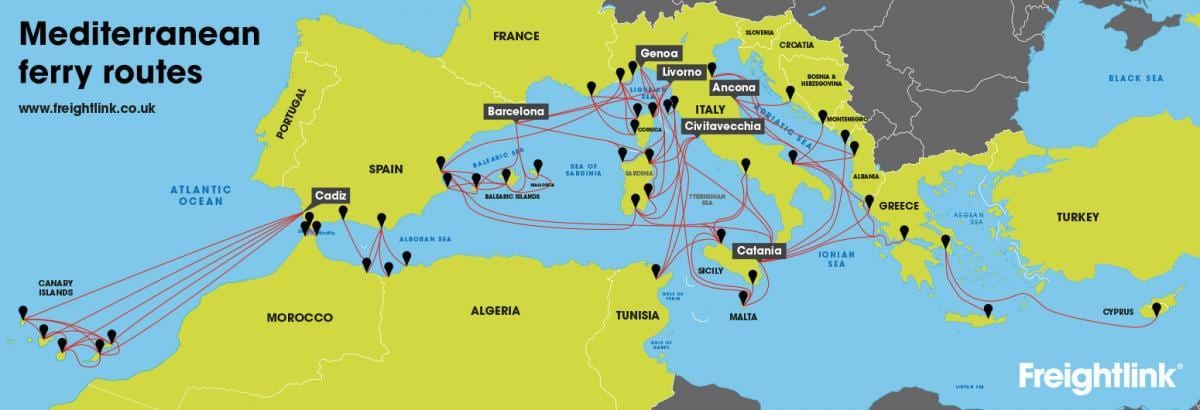Karte von barcelona Fähre