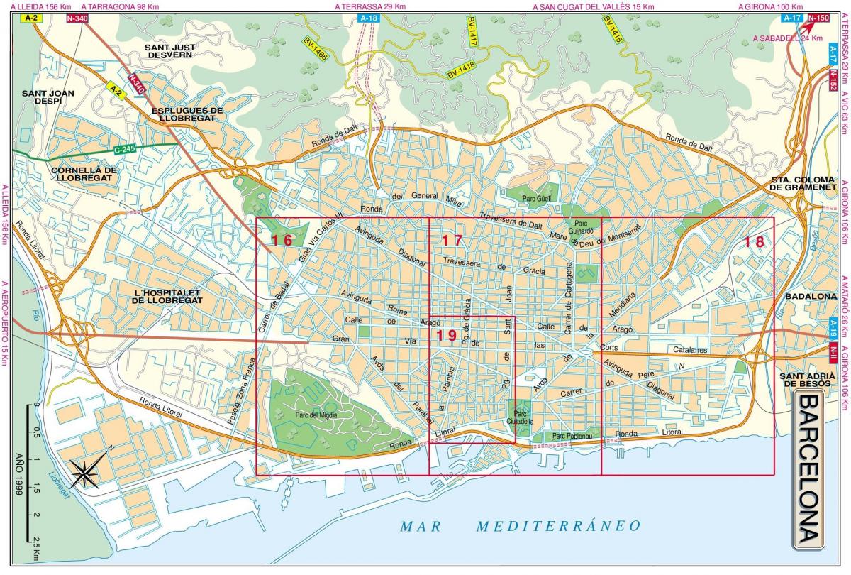 Karte von barcelona Straße