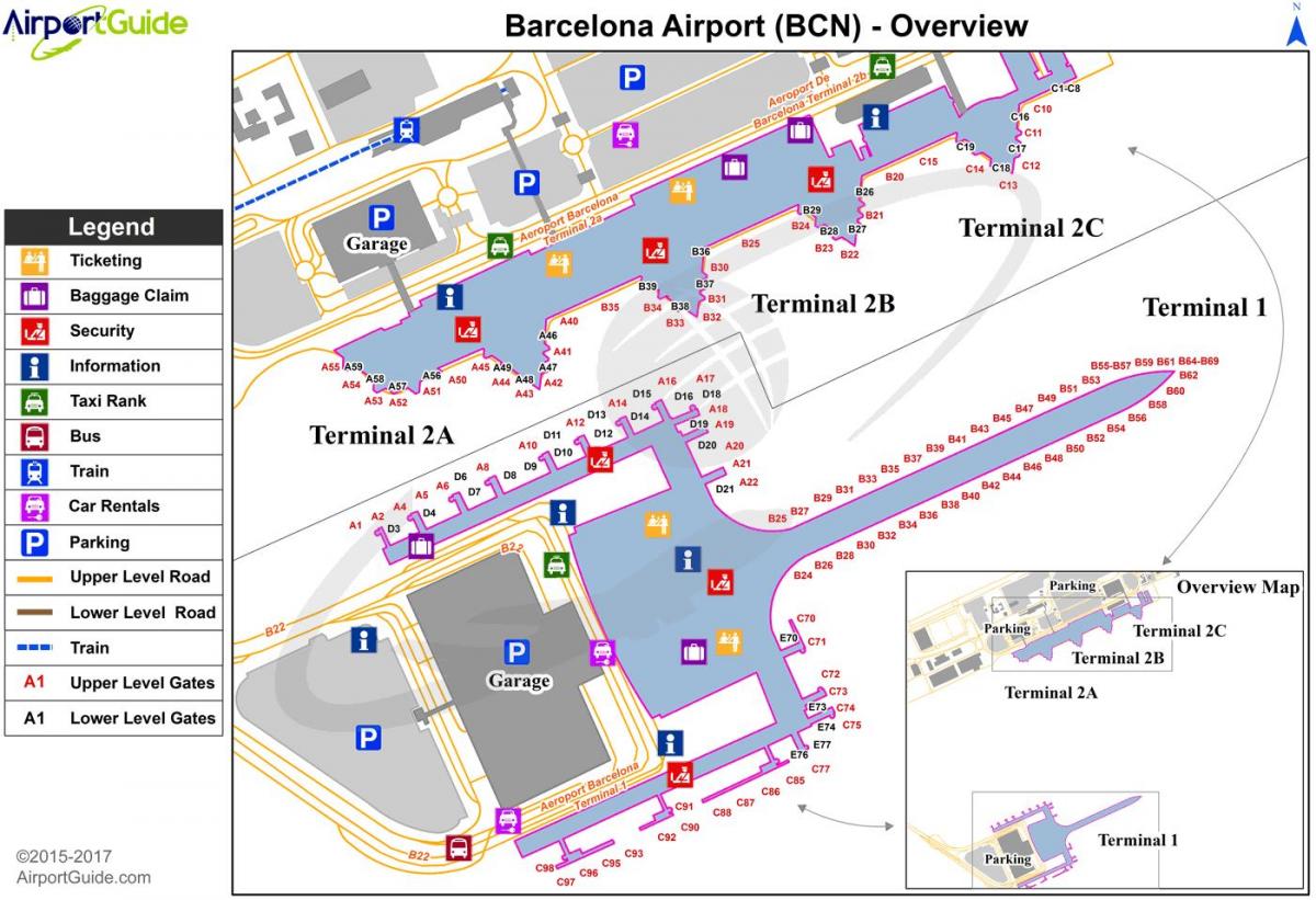 Flughafen barcelona map terminal 1 und 2