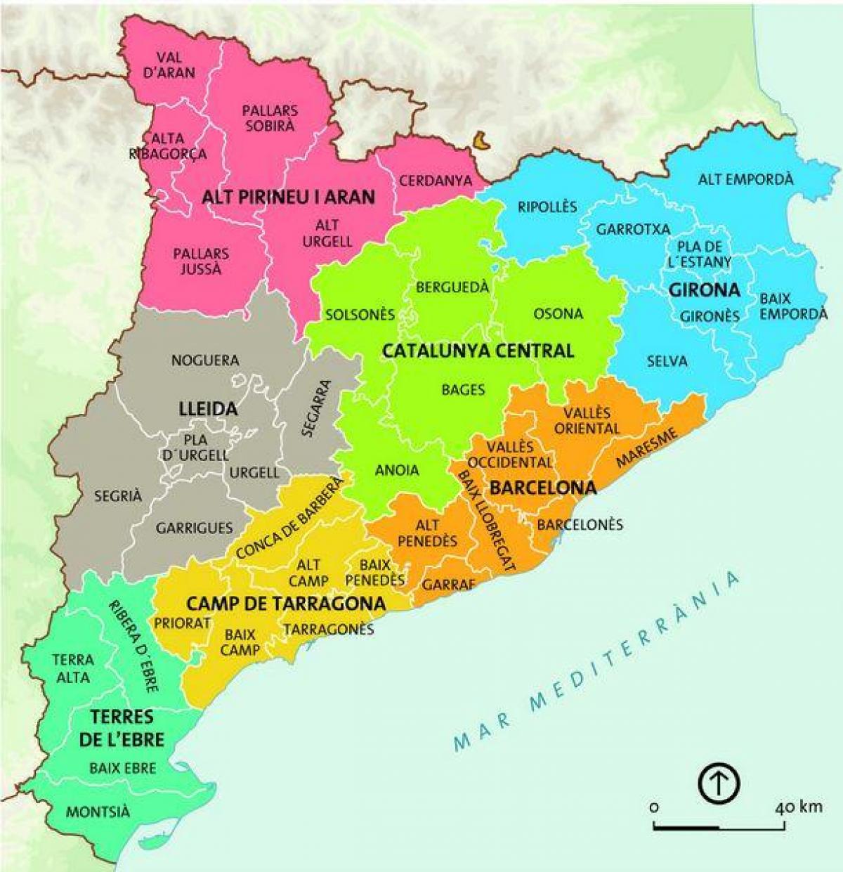 Karte von barcelona region