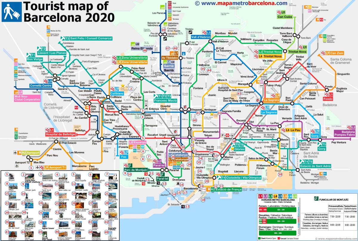 barcelona metro map-touristische Attraktionen