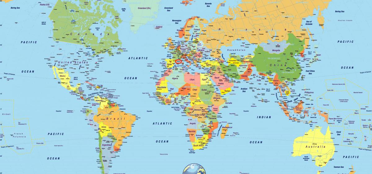 barcelona Spanien auf der Weltkarte anzeigen