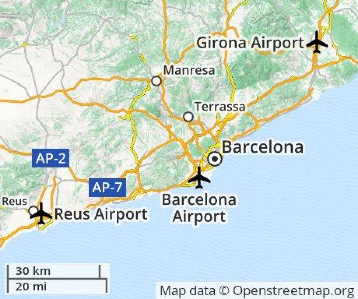 barcelona airport Landkarte