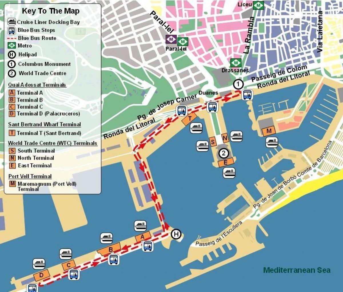 Karte von barcelona-port