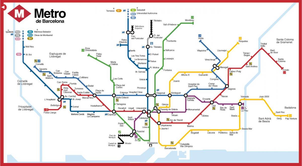Metromap barcelona bcn u bahn karte katalonien spanien 