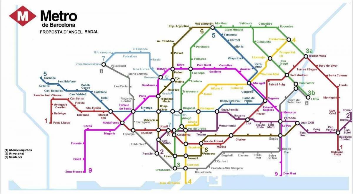 U-Bahn-Karte von barcelona Stadt - Barcelona metro map (Katalonien