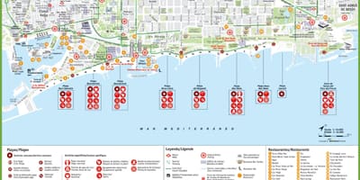 Karte von barcelona Küste