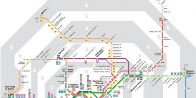 U-Bahn-Karte von barcelona mit Zonen