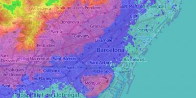 Topographische Karte von barcelona