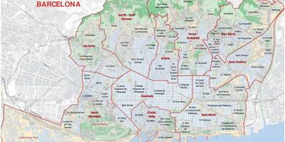 Karte der Gebiete in barcelona